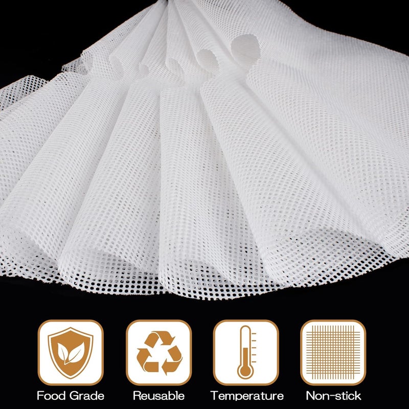 DOSTK (8 Pack) Round Silicone Dehydrator Sheets, Premium Non Stick Silicone Mesh for Fruit Dehydrator, Tray Liner Reusable (Round 13" Diameter) - Image 2